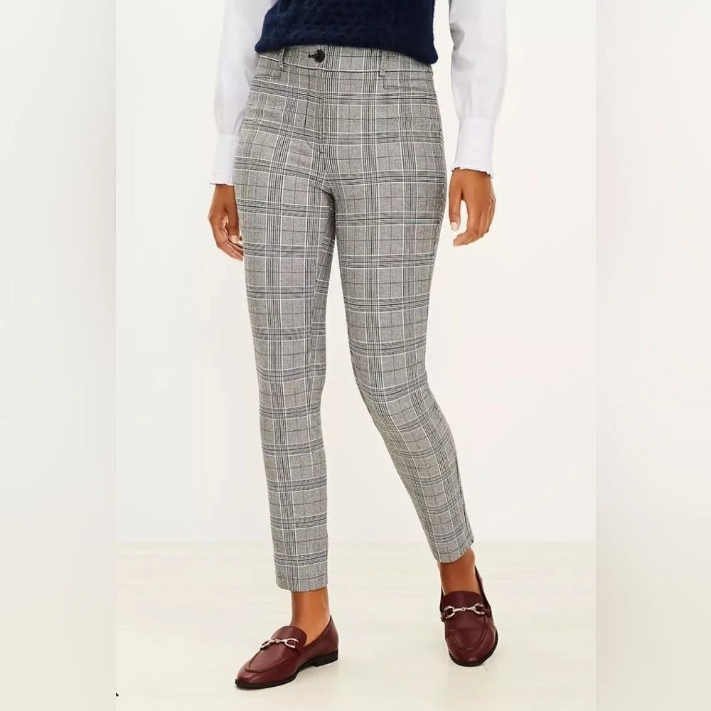 LOFT Sutton Skinny Petite Plaid Pants Size 16 Petite‎
